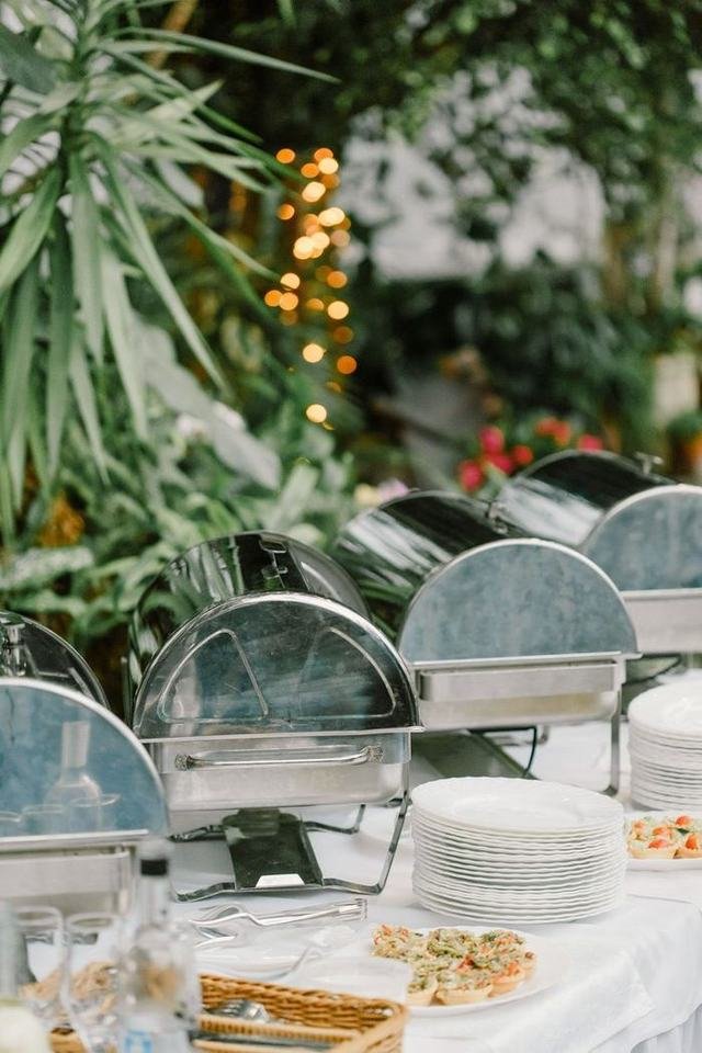 Live buffet counter with freshly served dishes